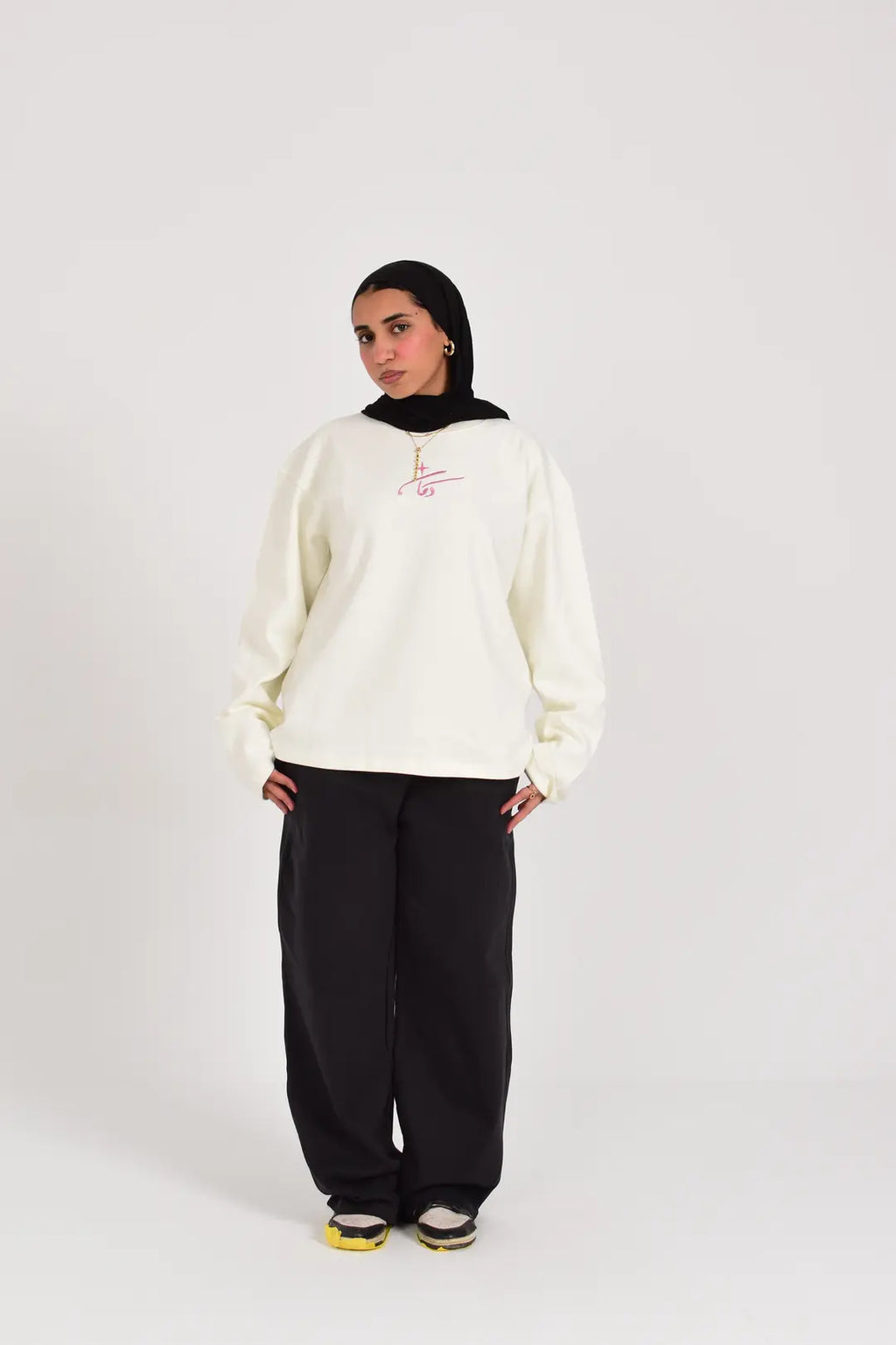 Wide-Leg Sweatpant Black