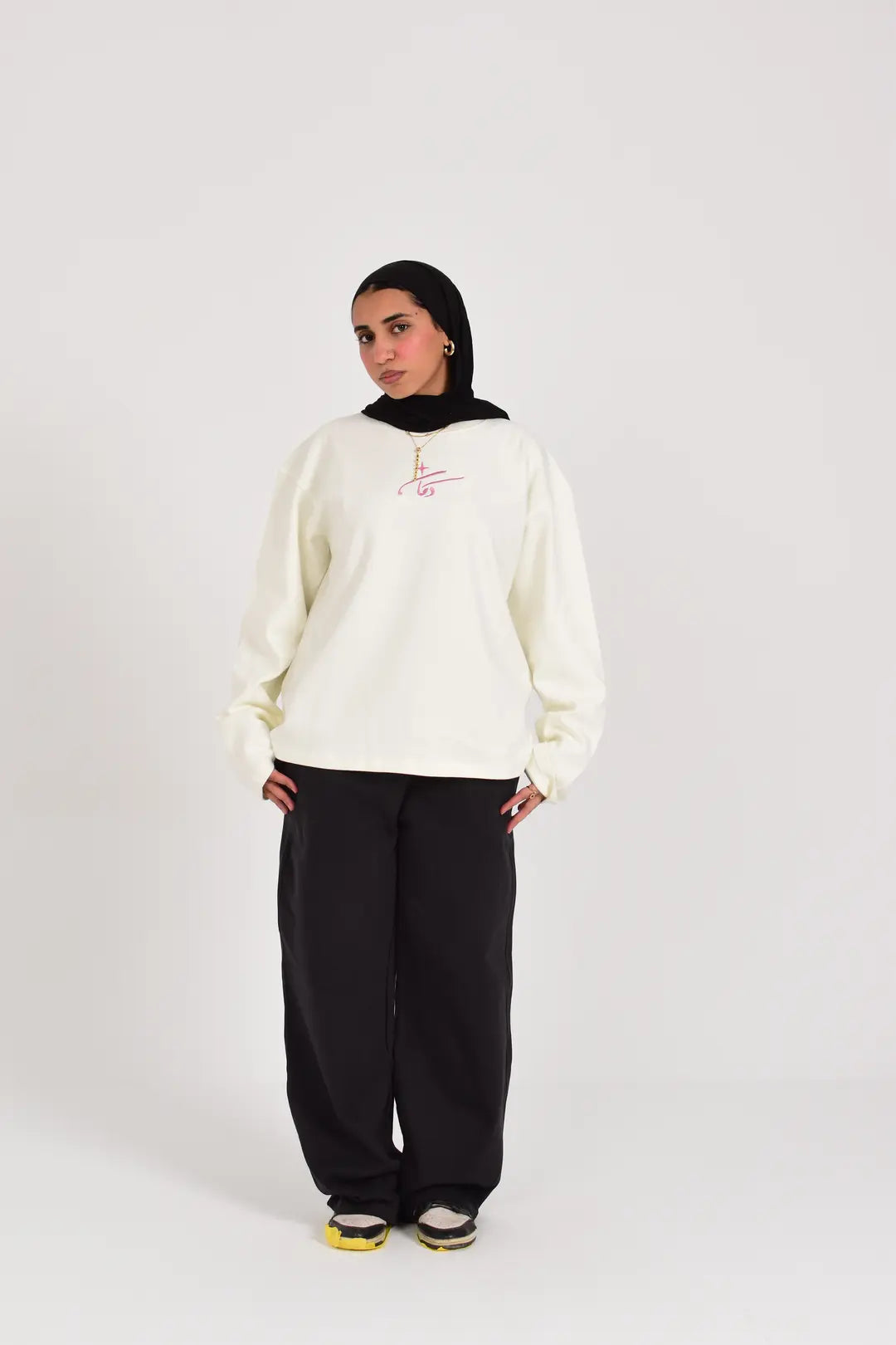Wide-Leg Sweatpant Black