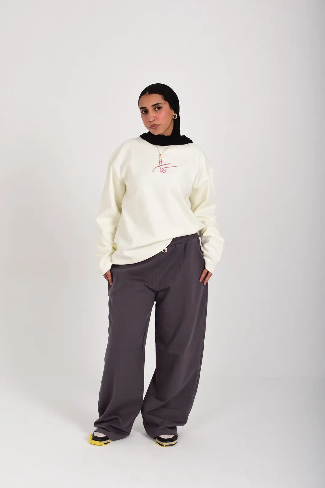 Wide-Leg Sweatpants Grey