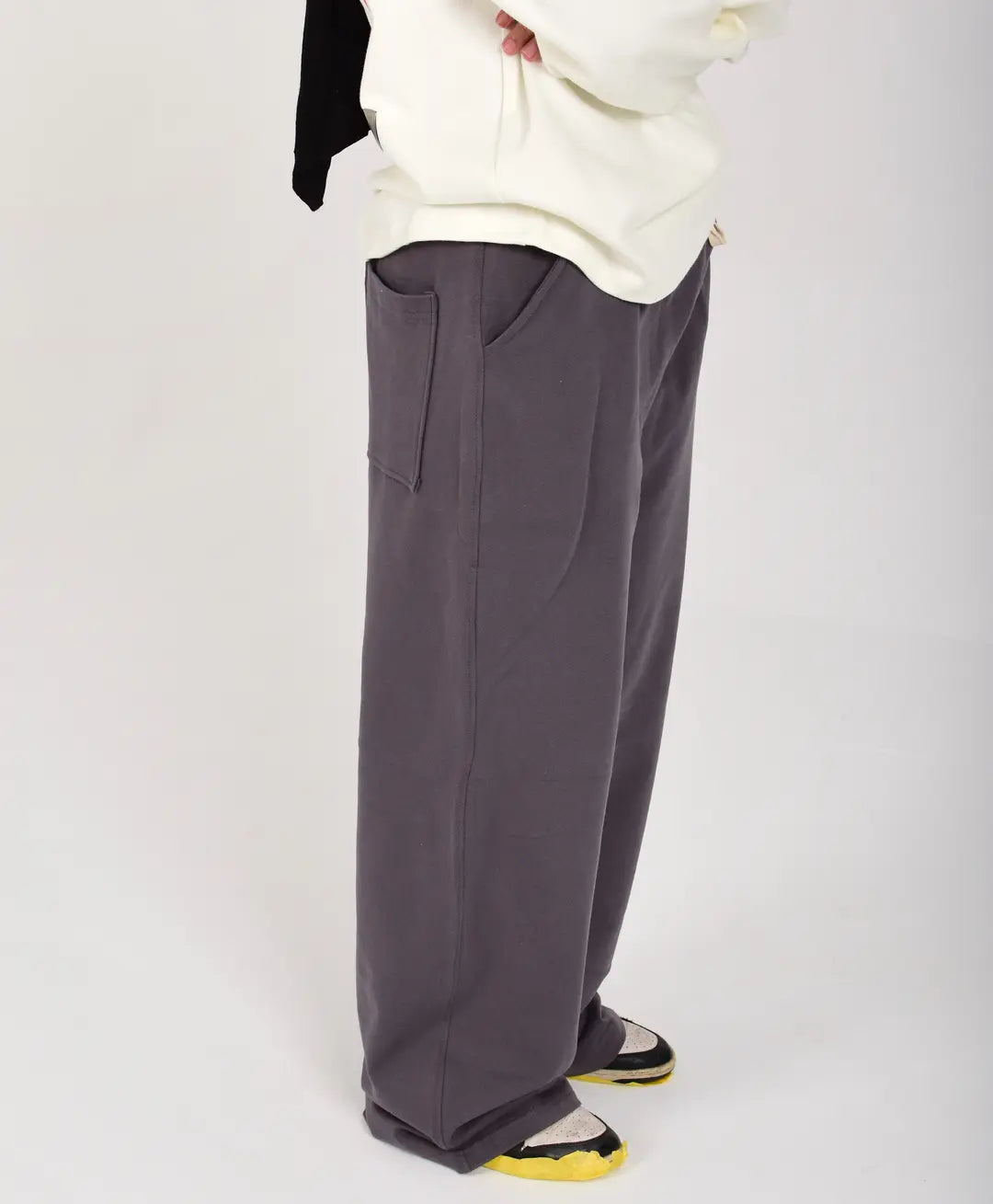 Wide-Leg Sweatpants Grey