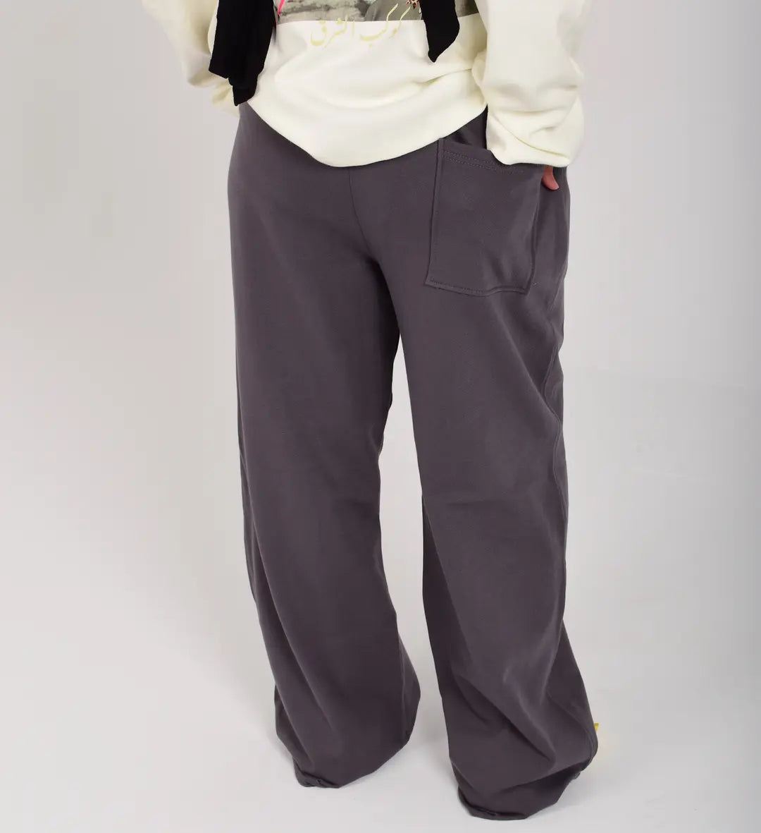 Wide-Leg Sweatpants Grey