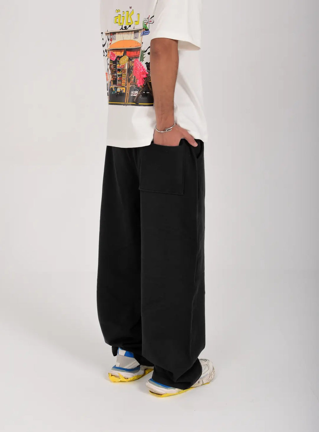 Wide-Leg Sweatpant Black
