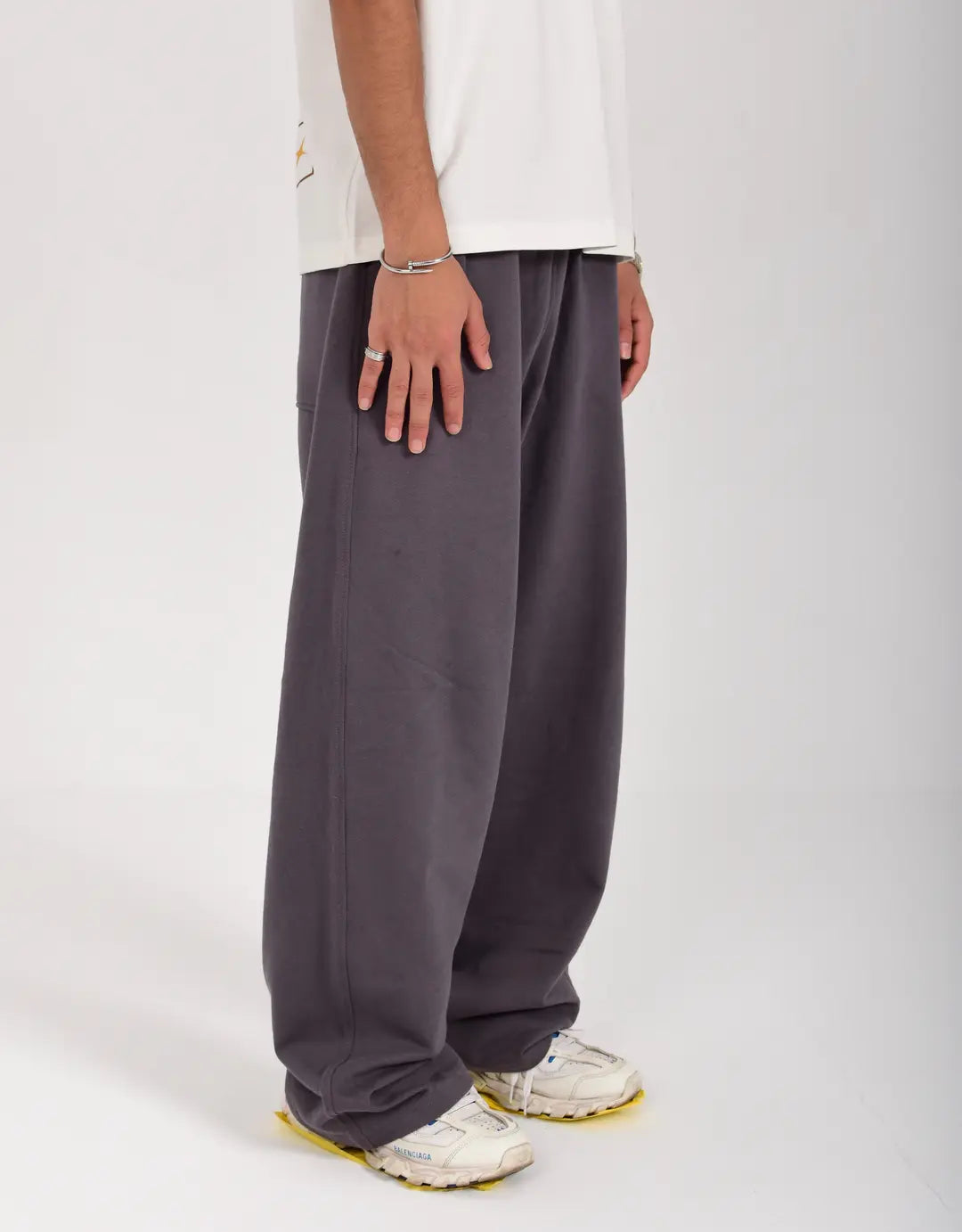 Wide-Leg Sweatpants Grey