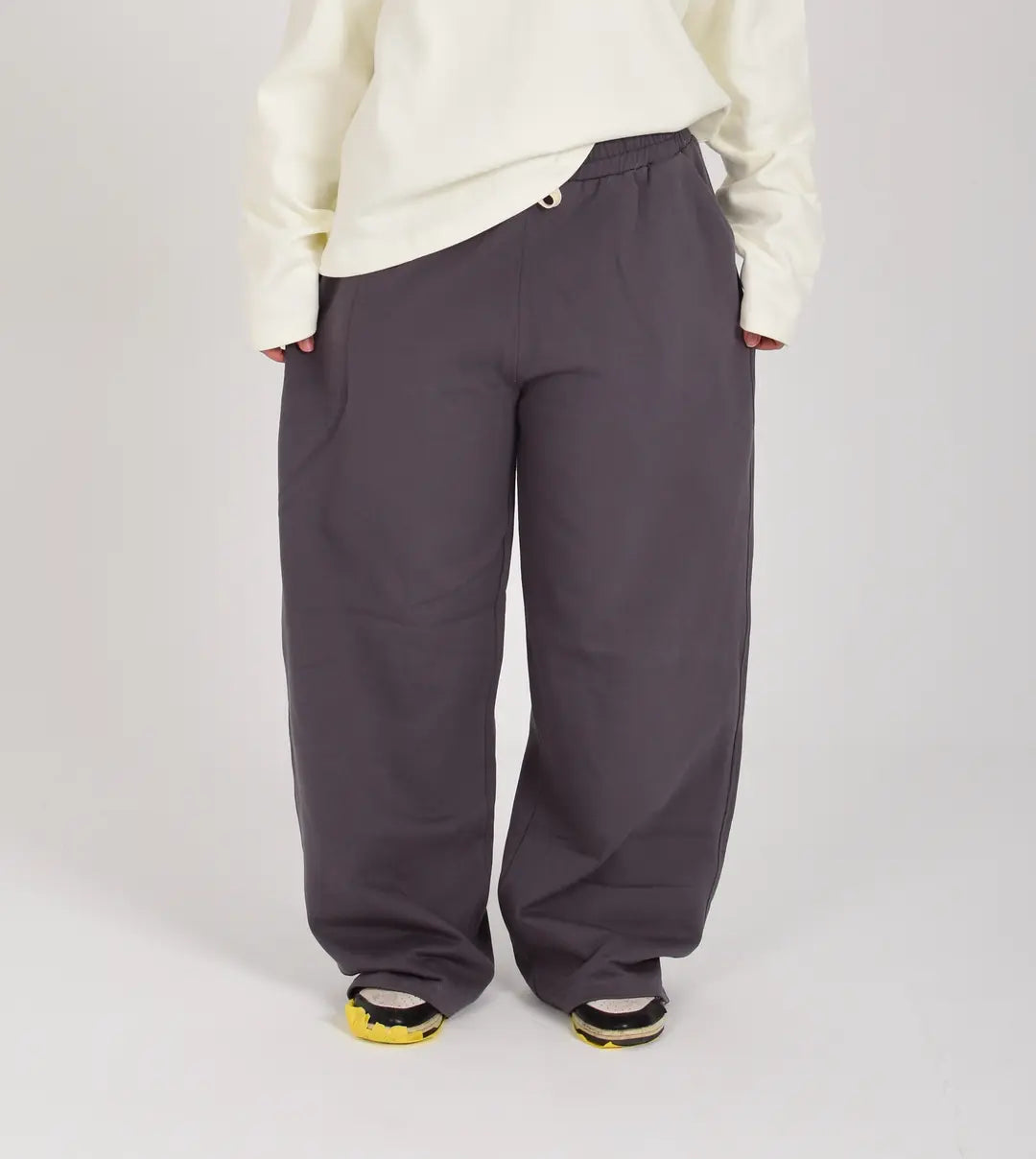 Wide-Leg Sweatpants Grey