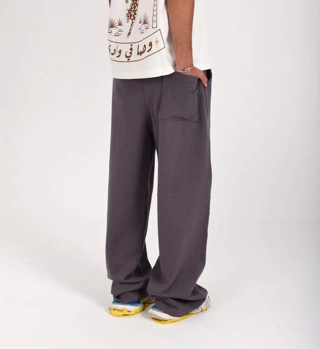 Wide-Leg Sweatpants Grey