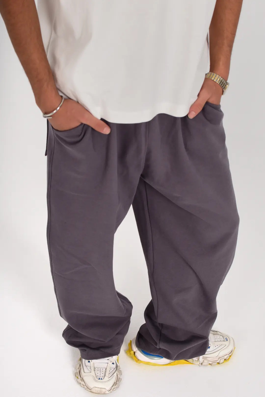 Wide-Leg Sweatpants Grey