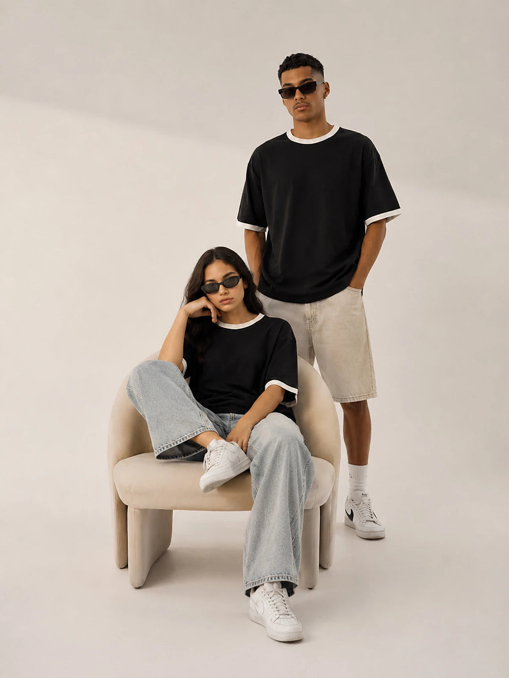 White X Black TEE