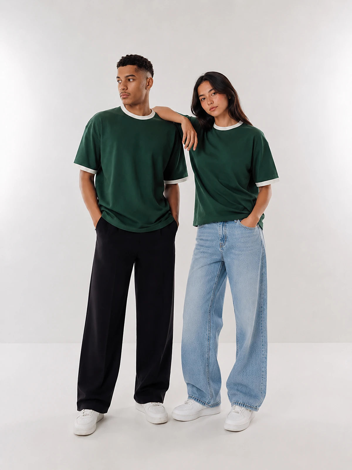 Green X White TEE