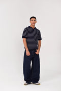 Dokan Navy Striped Knit Polo